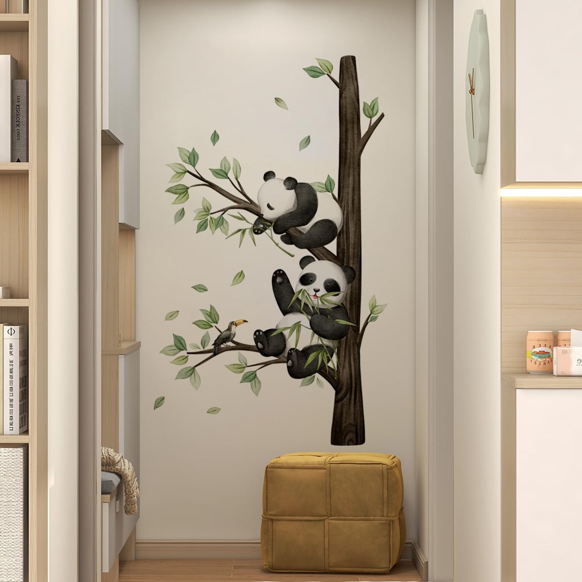 HJKlove Panda wall sticker removable vinyl leaves no residue after removal