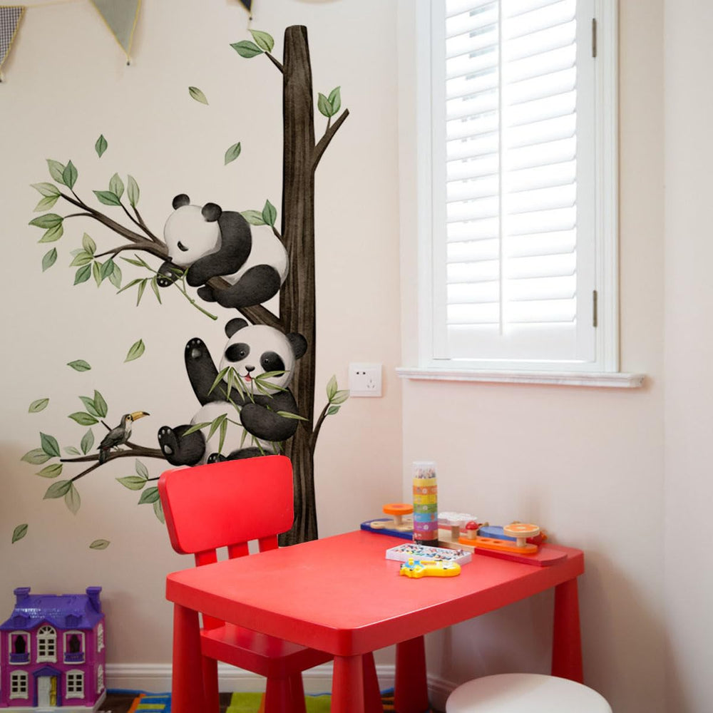HJKlove Panda wall decals install without painting to brighten rooms
