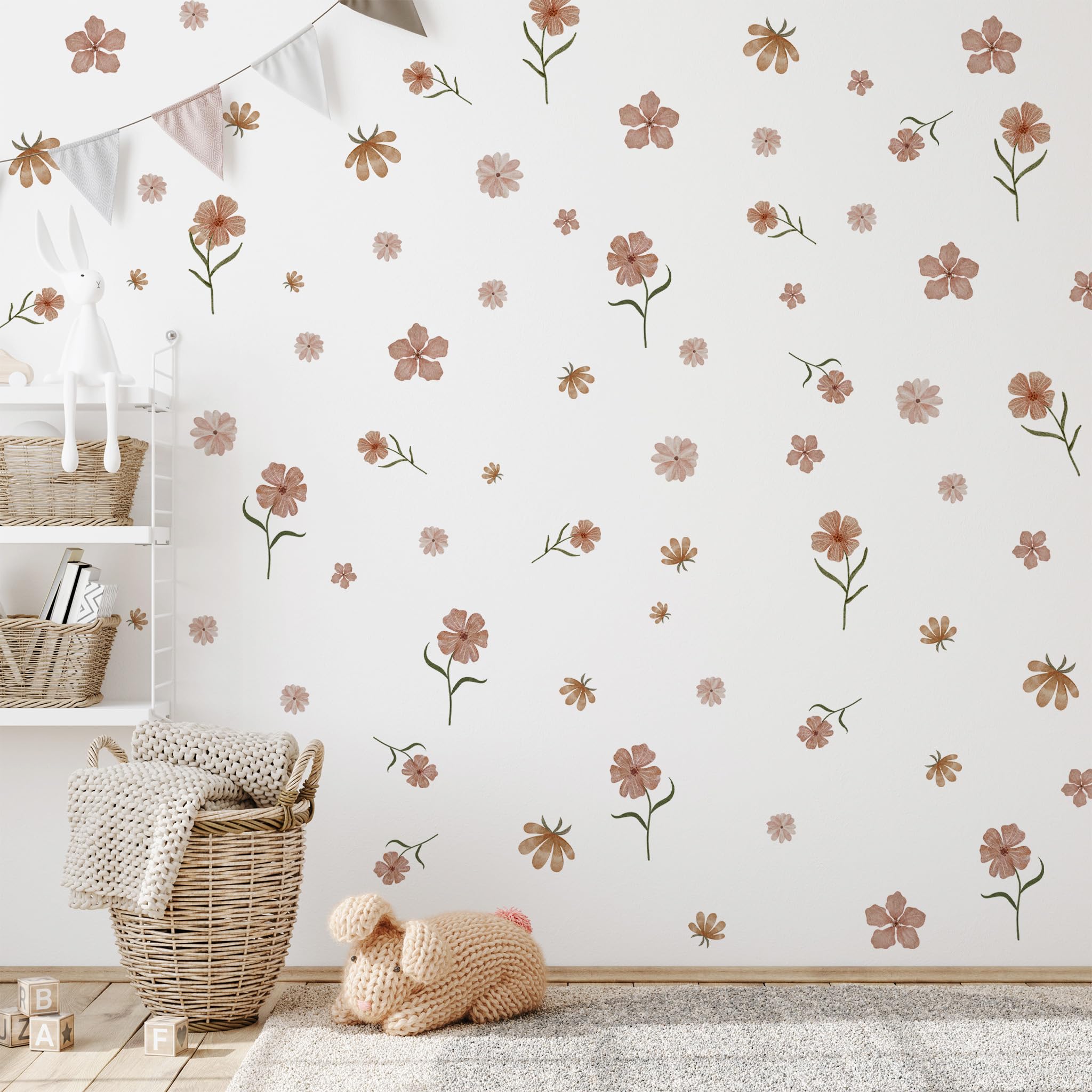 HJKlove 4-sheet sticker set includes easy-to-place florals for quick setup