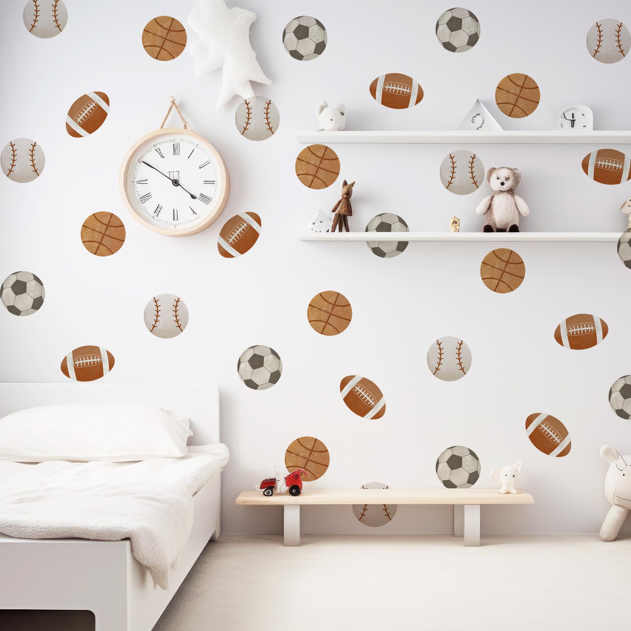 HJKlove rugby ball wall decal adds color to kids’ rooms or gym corners
