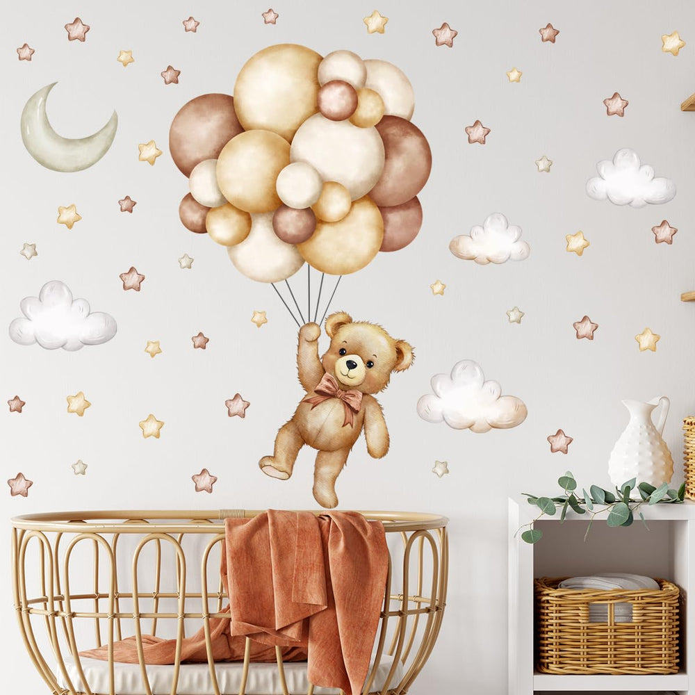 HJKlove teddy bear wall decal ideal for bedroom decor and cozy corners