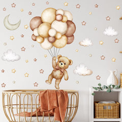 HJKlove teddy bear wall decal ideal for bedroom decor and cozy corners