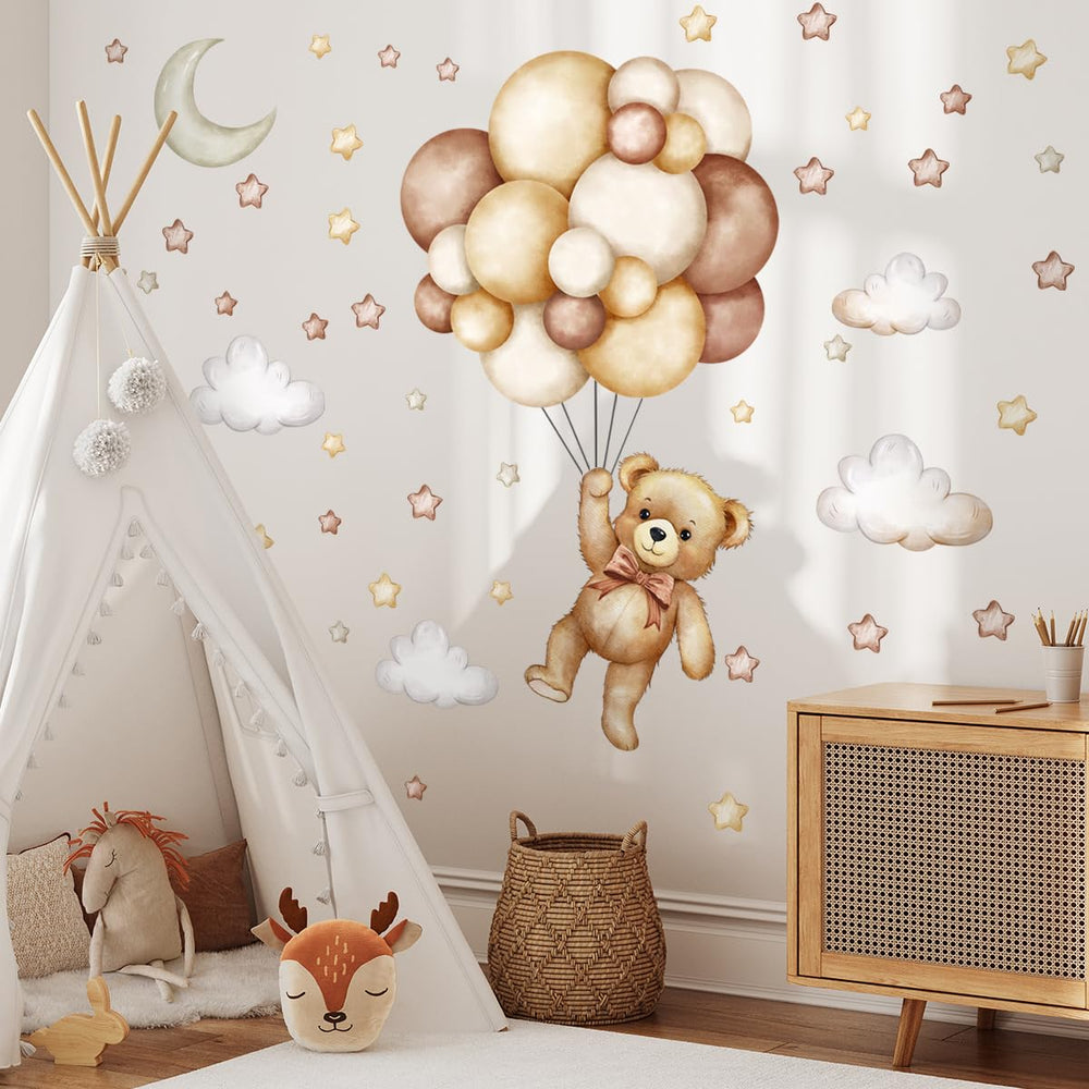 HJKlove teddy bear wall decal perfect for nursery decoration and kids' spaces