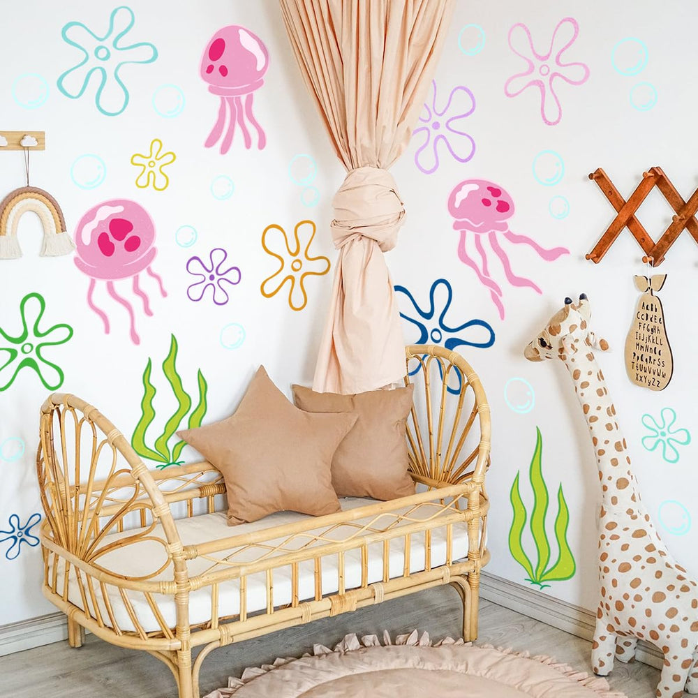 HJKlove underwater seaweed wall decal brings vibrant detail to spaces.