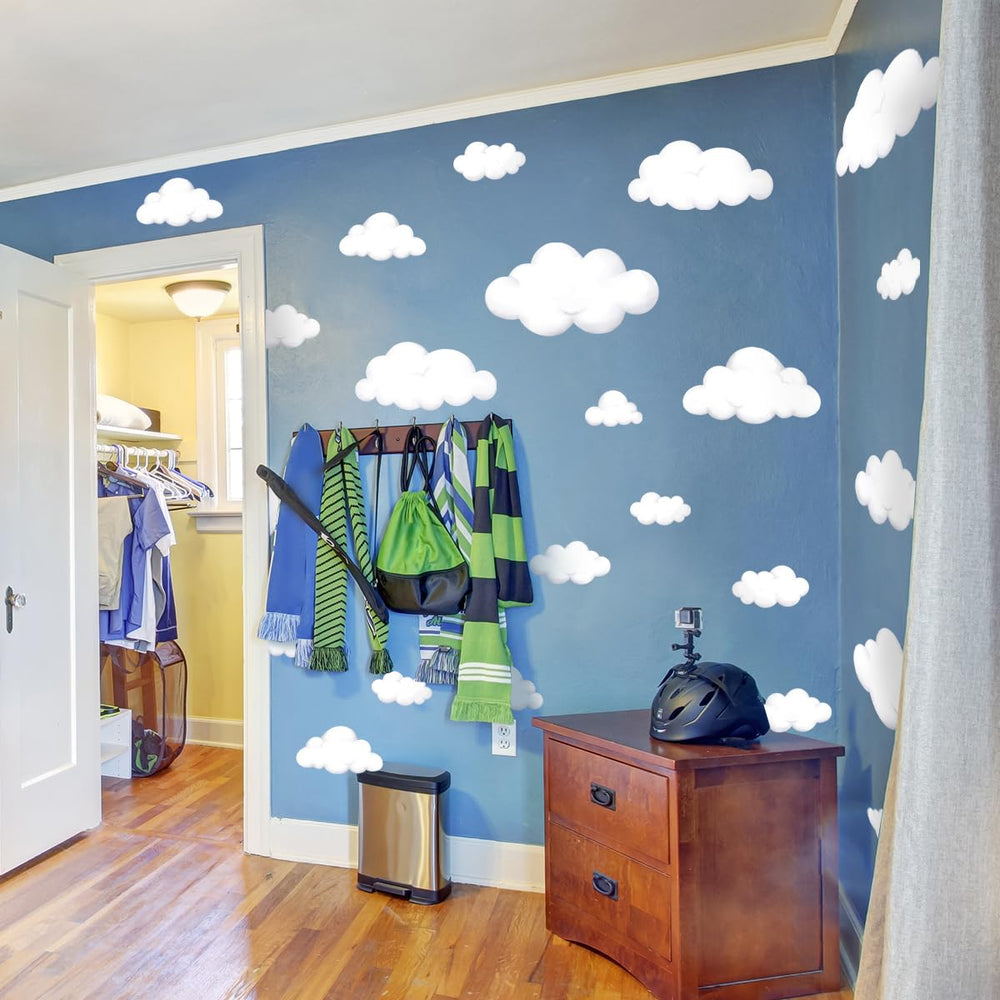 HJKlove watercolor cloud wall decal removable sticker set simplifies updates
