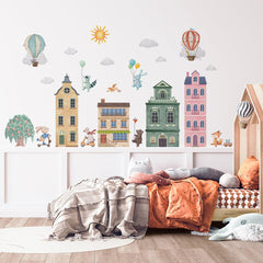 HJKlove watercolor hot air balloon wall decal adds soft color to toddler rooms