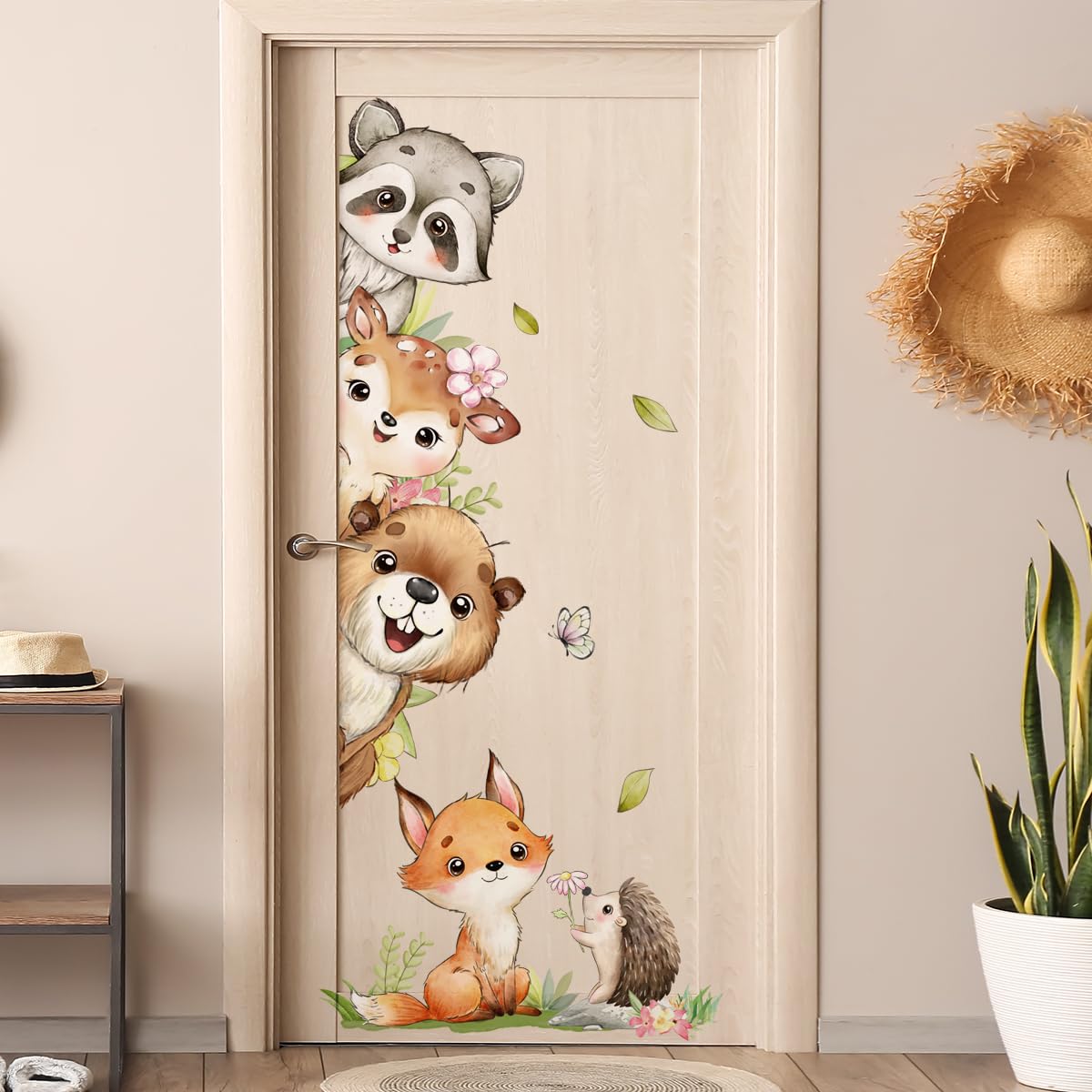 HJKlove watercolor jungle nursery wall decal provides versatile baby room decor.