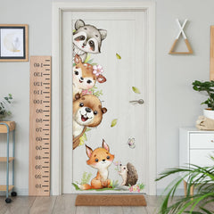 HJKlove watercolor jungle raccoon wall decal brightens the nursery with playful charm.