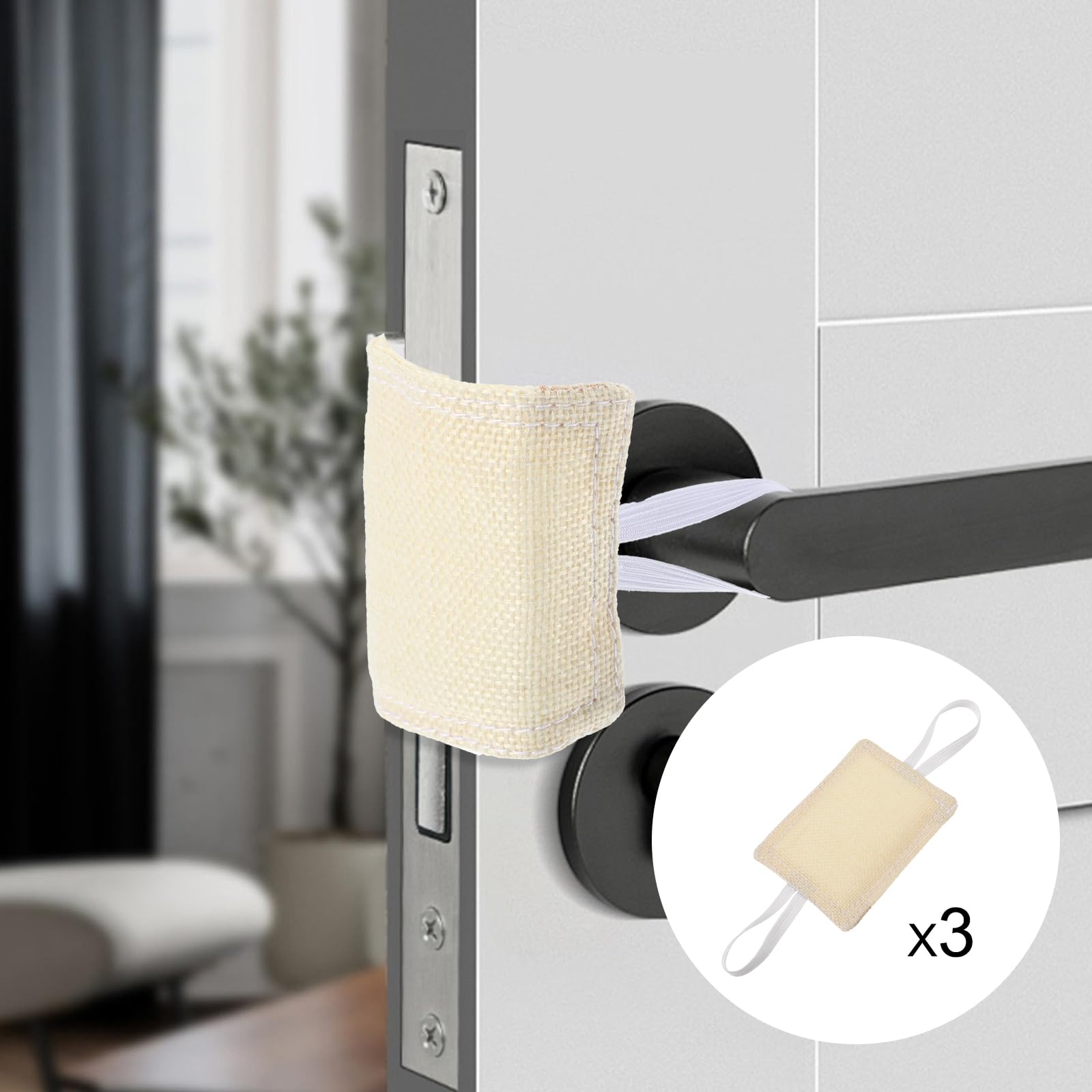HJZHII 3-pcs-beige-door-stoppers protect doors and walls in busy homes.