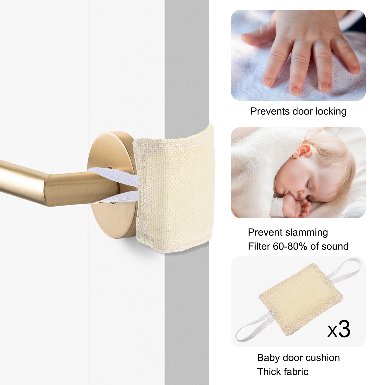 HJZHII baby-door-latch-cover-installation demonstrates easy, tool-free setup.