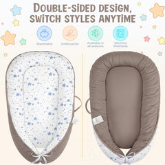 HKAI Baby Lounger adjustable drawstring for a snug fit as babies grow.