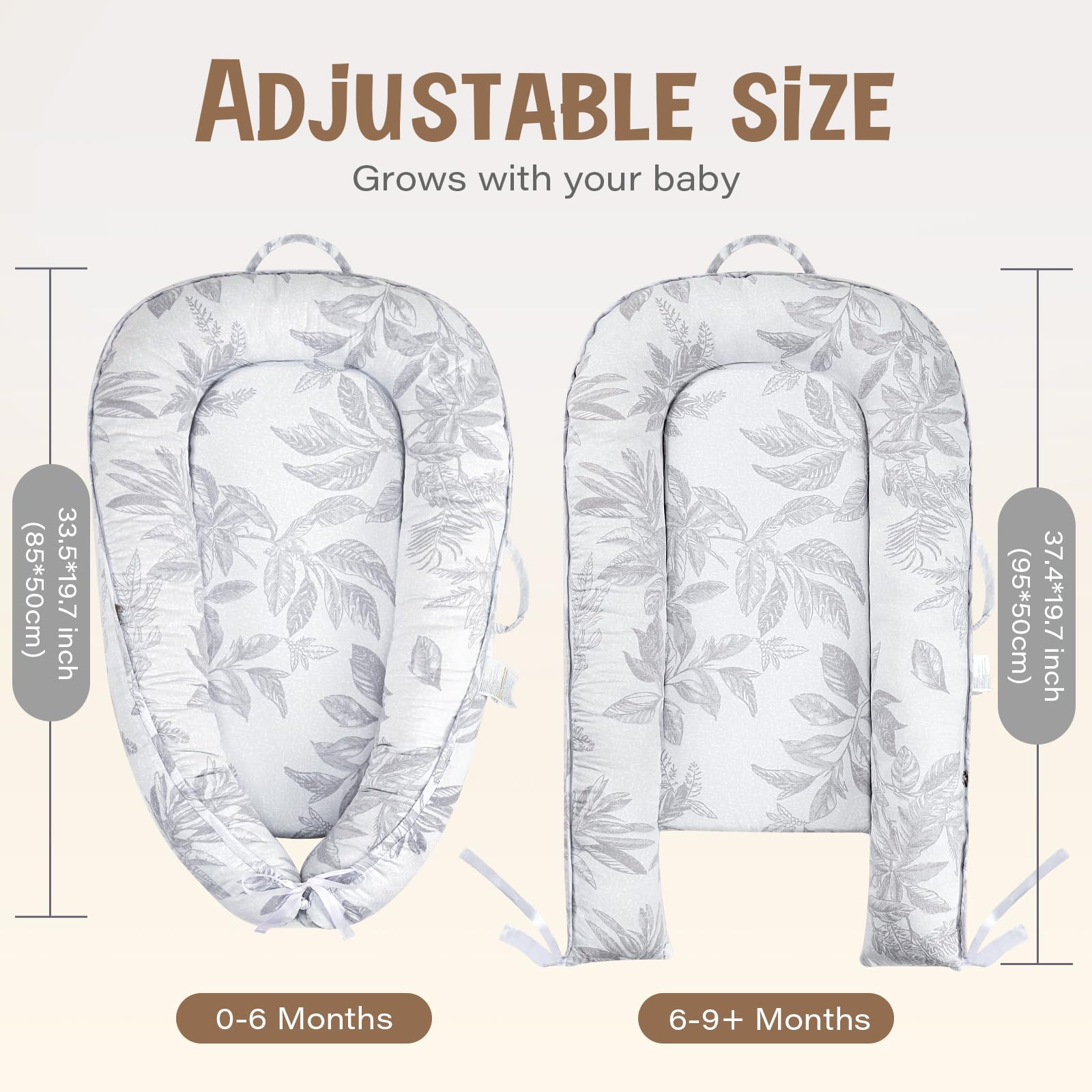 HKAI Baby Lounger lightweight portable with built-in handles for travel and room-to-room use.