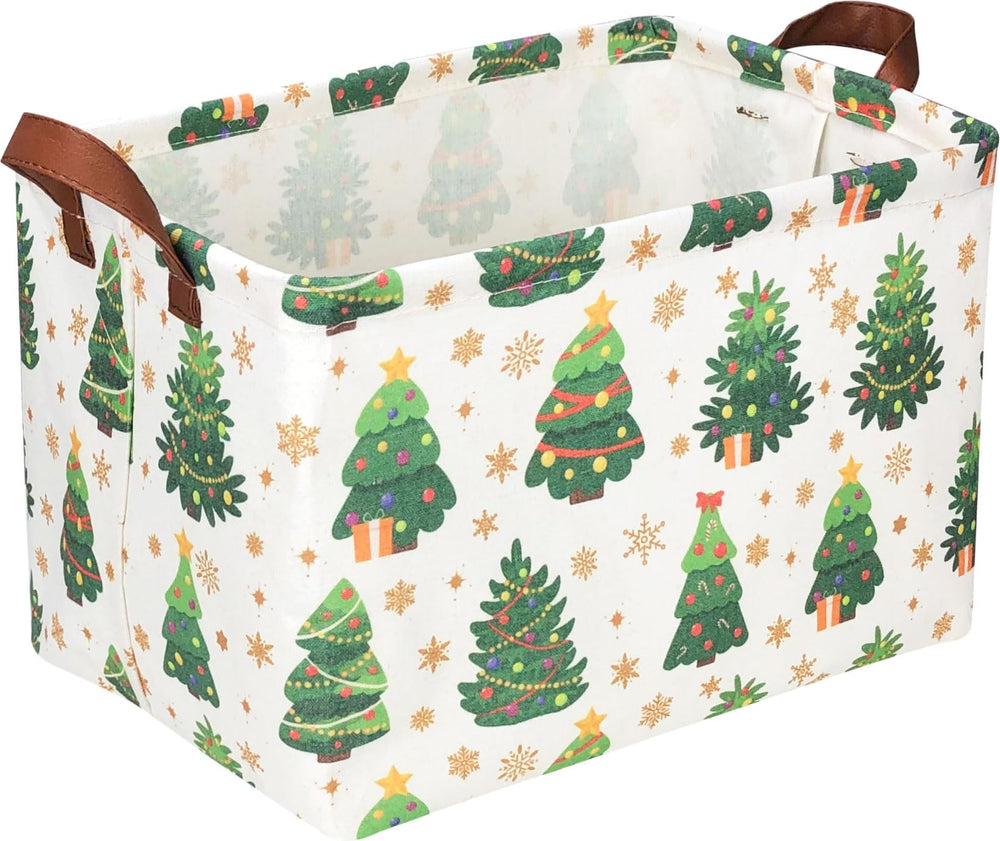 HKEC rectangle Christmas basket folds flat for compact seasonal storage