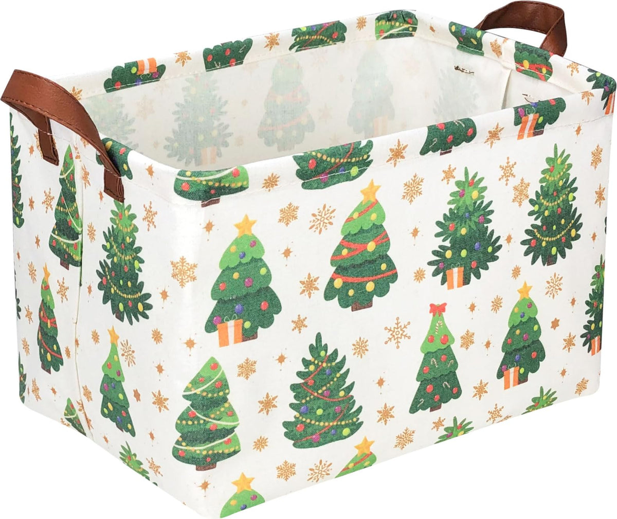 HKEC rectangle Christmas basket folds flat for compact seasonal storage