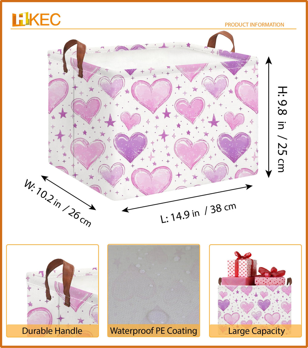 HKEC rectangle storage basket for laundry or towels in bathroom.