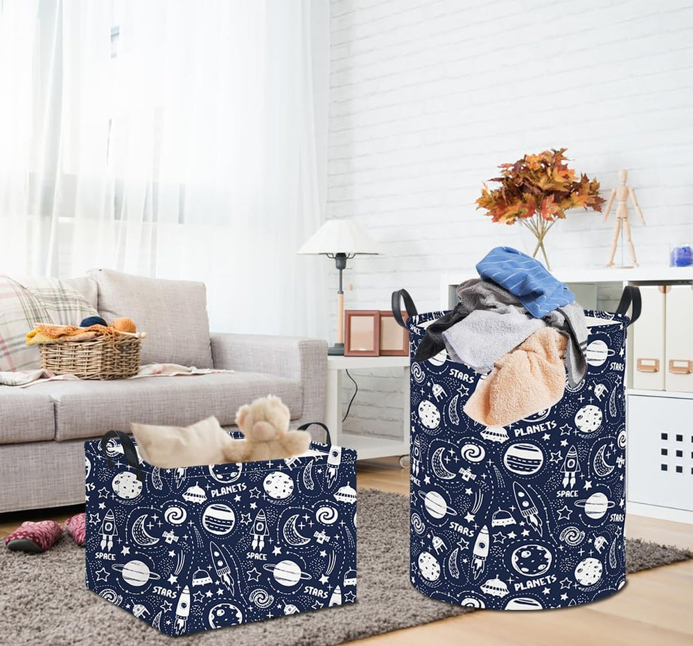 HKEC Space Stars laundry bin durable stitching for everyday use.