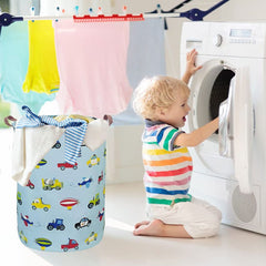 HKEC Baby Dirty Clothes Hamper contains damp garments neatly