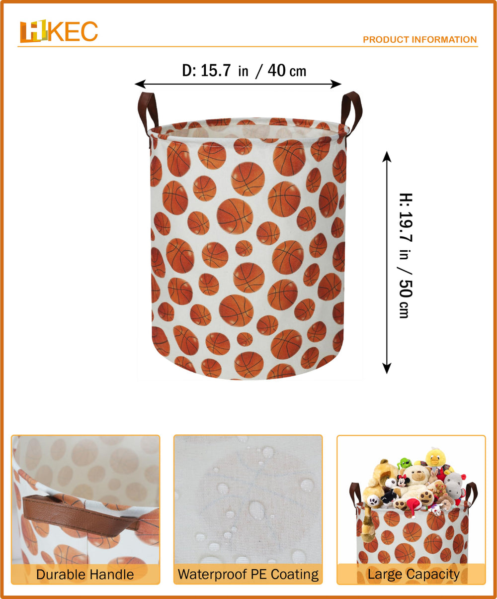 HKEC bright basketball laundry basket wet-proof coating helps manage damp clothes