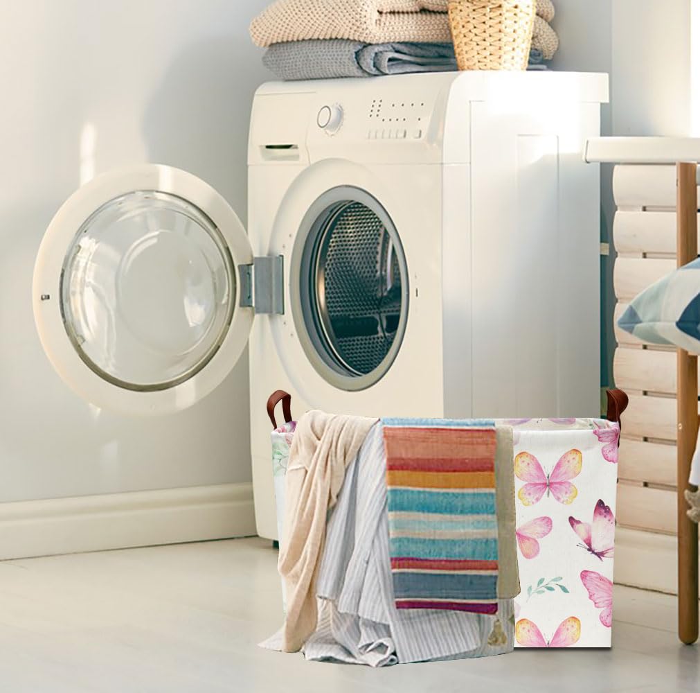 HKEC cute butterfly-print toy bin brightens a kid's room while tidying.
