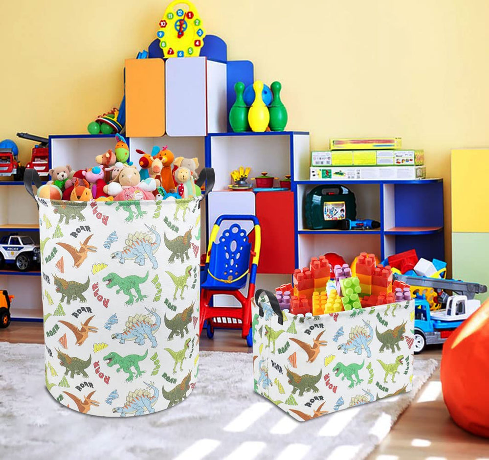 HKEC dinosaur laundry basket in bedroom demonstrates versatile storage