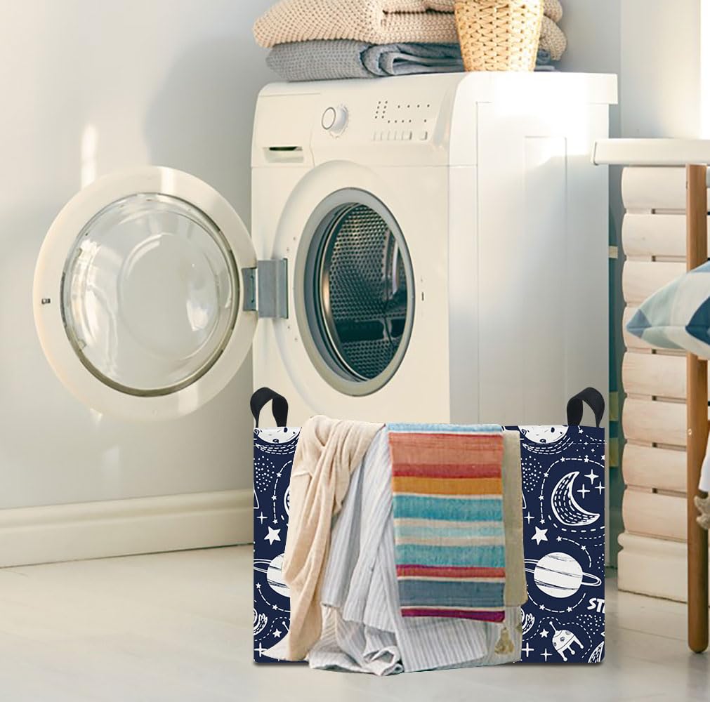 HKEC rectangle storage basket in bathroom with towels and moisture-resistant lining