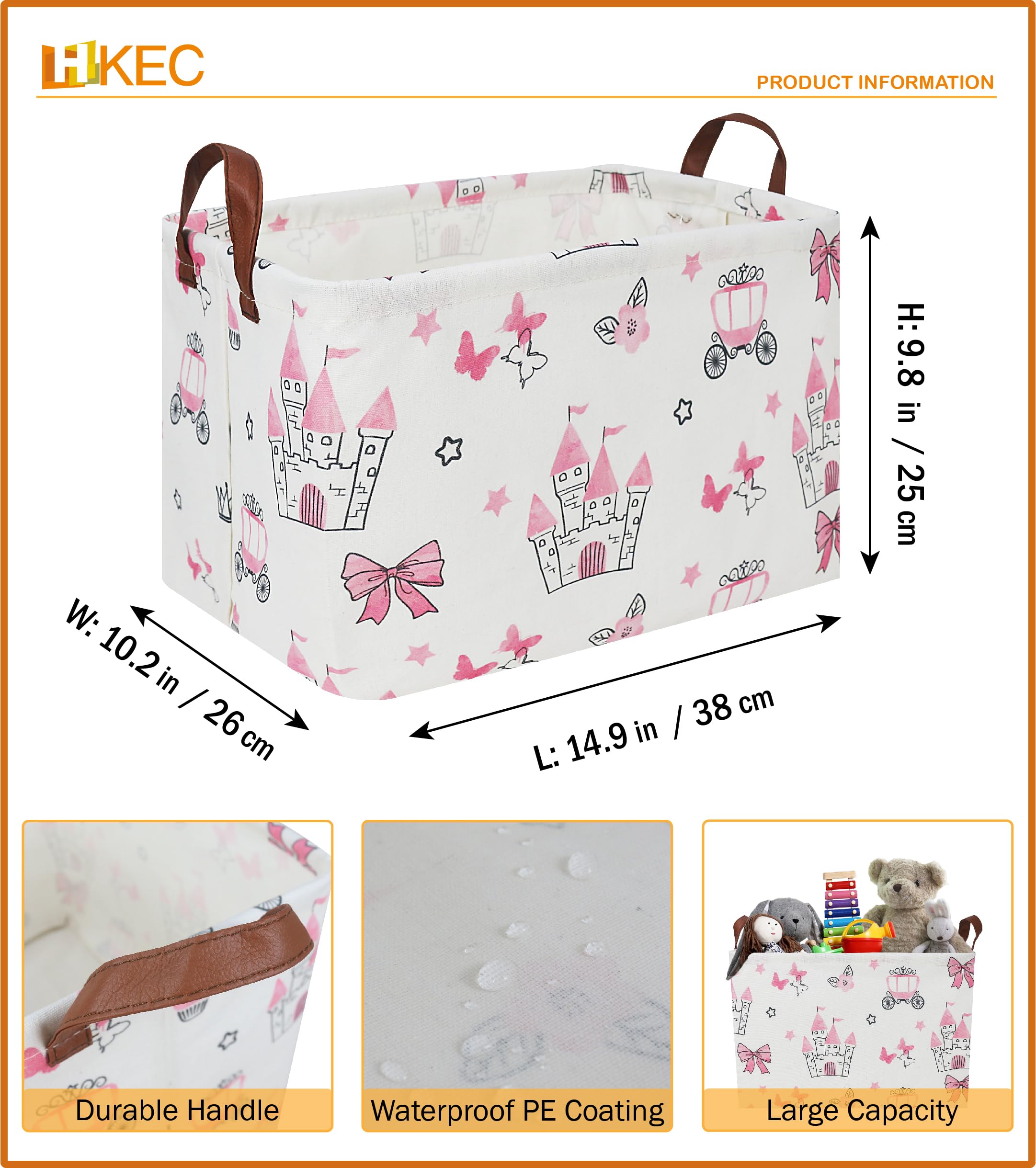 HKEC rectangle storage basket folded-flat demonstrates space saving storage when not in use.
