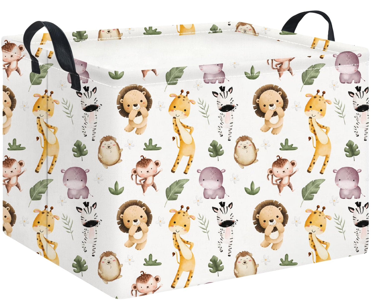HKEC Rectangle Storage Basket with handles, easy to tote toys or clothes.