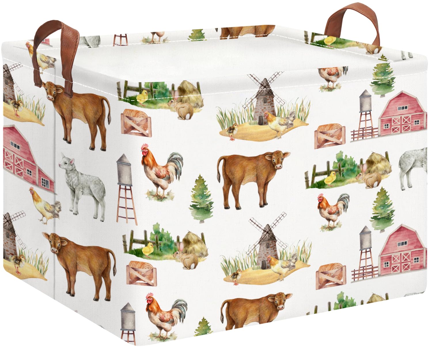 HKEC rectangle storage basket with handles for easy transport and daily organization