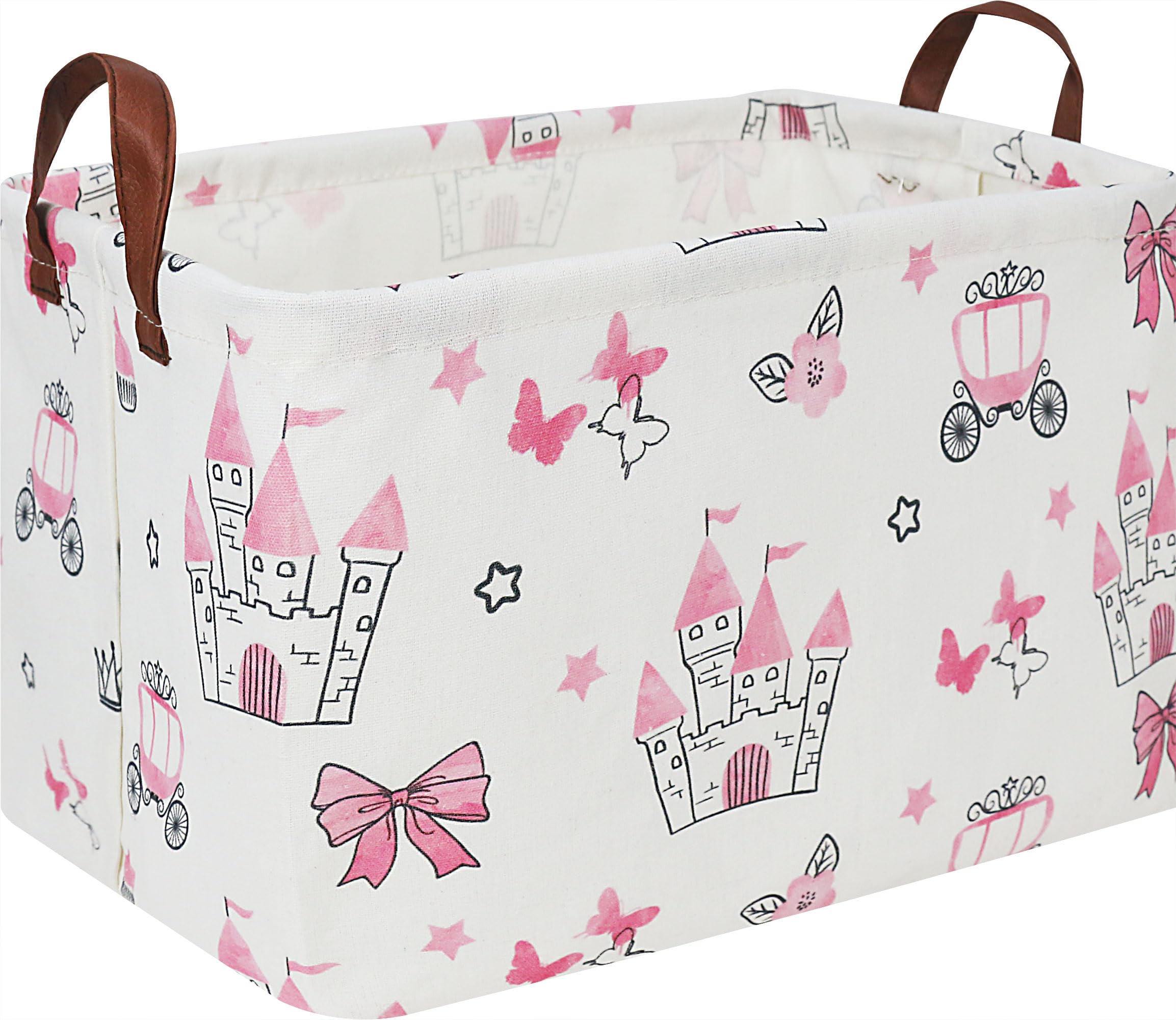 HKEC Rectangle Storage Basket with Handles shows easy portability for toys and books.