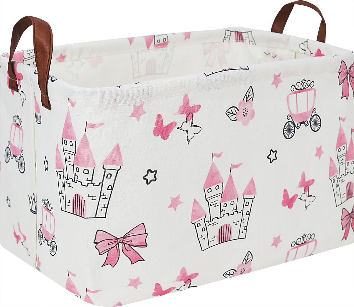 HKEC Rectangle Storage Basket with Handles shows easy portability for toys and books.