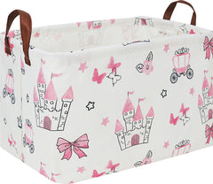 HKEC Rectangle Storage Basket with Handles shows easy portability for toys and books.