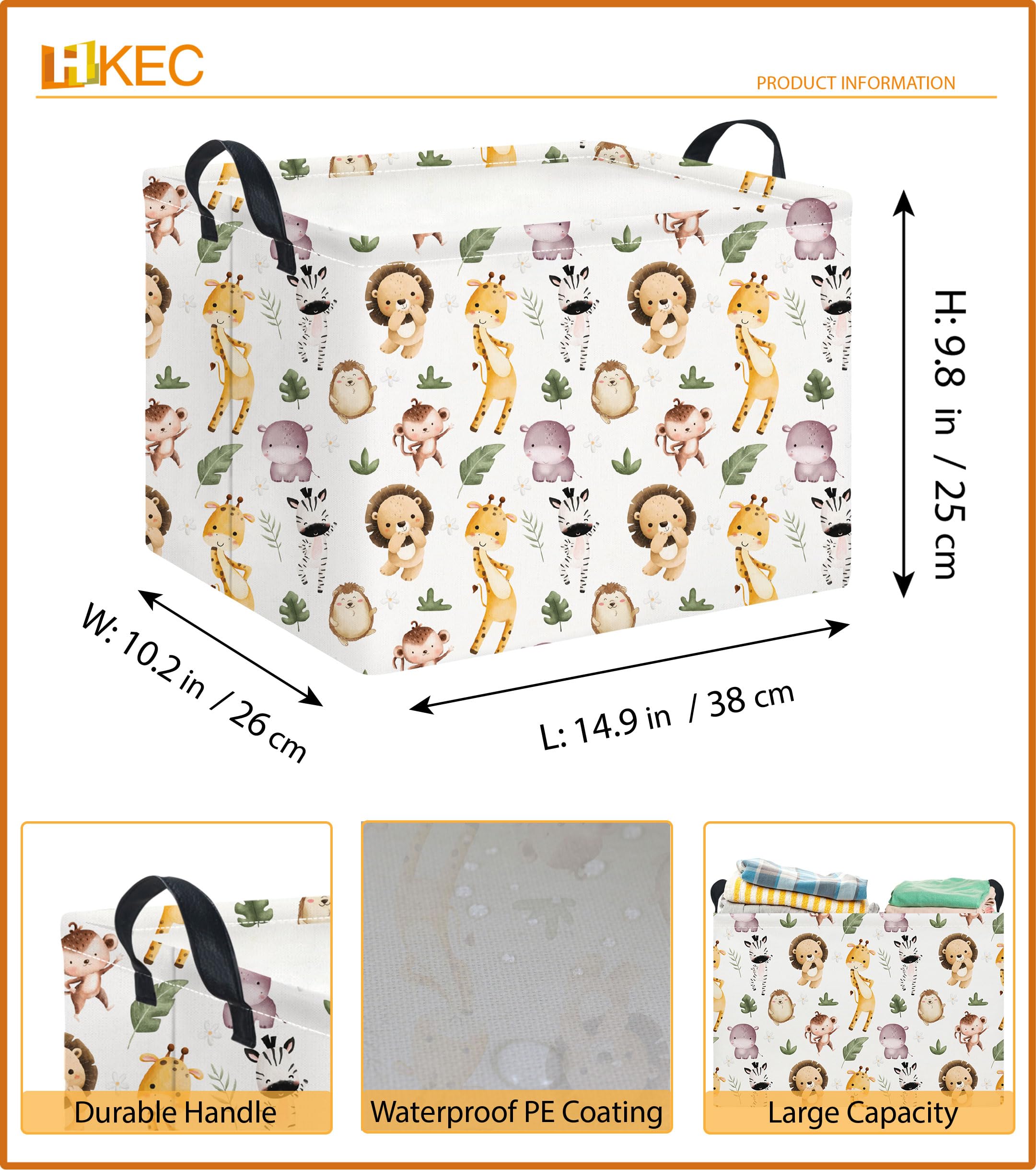 HKEC Rectangle Storage Basket material combines polyester with waterproof lining.