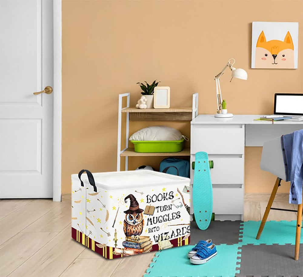 HKEC rectangle storage basket with cute animal pattern in a nursery