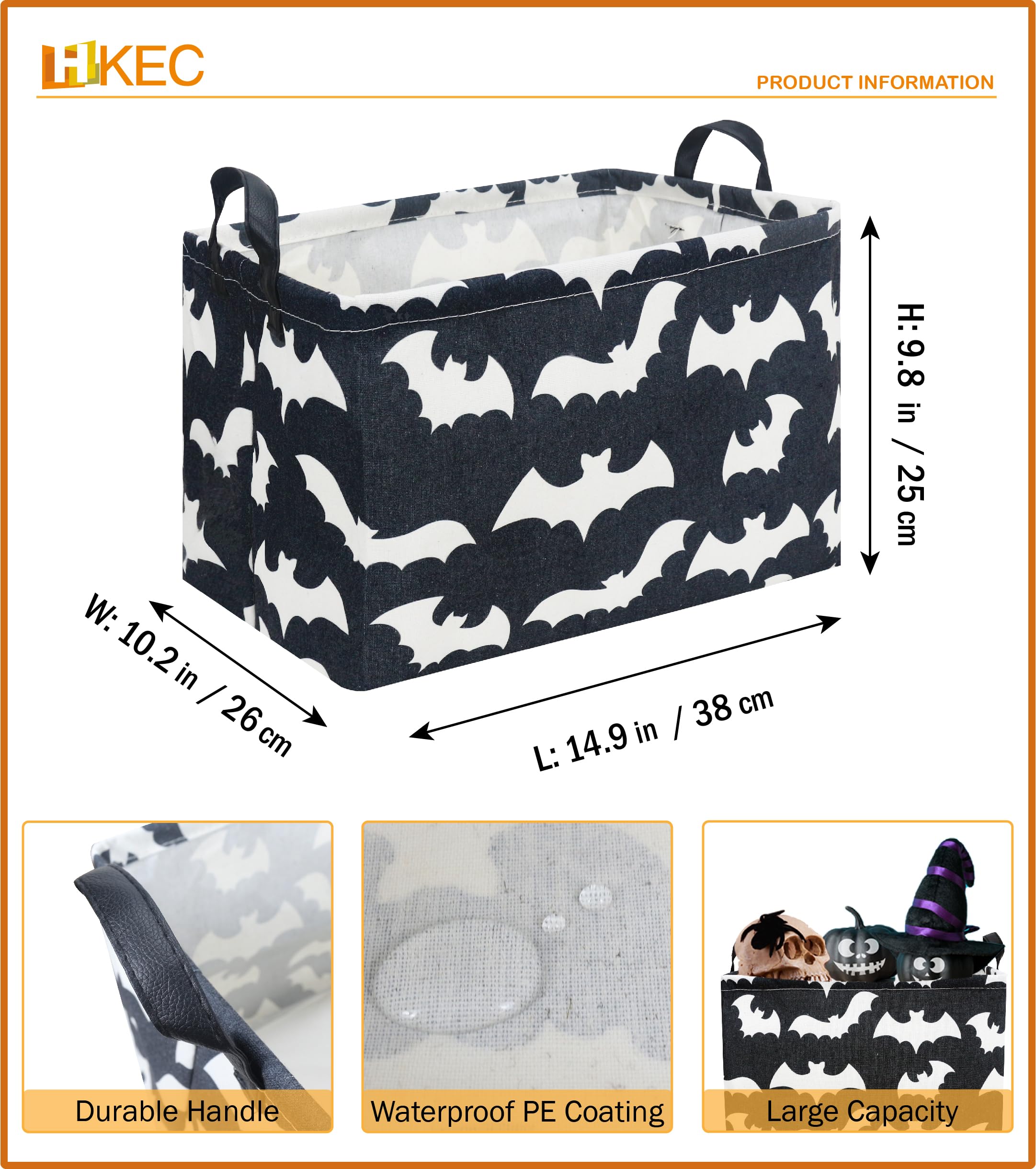 HKEC storage basket on a cubed shelf for organized playroom or study area