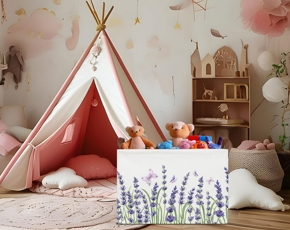 HKEC storage basket in living room with blanket, handy for cozy throw organization.
