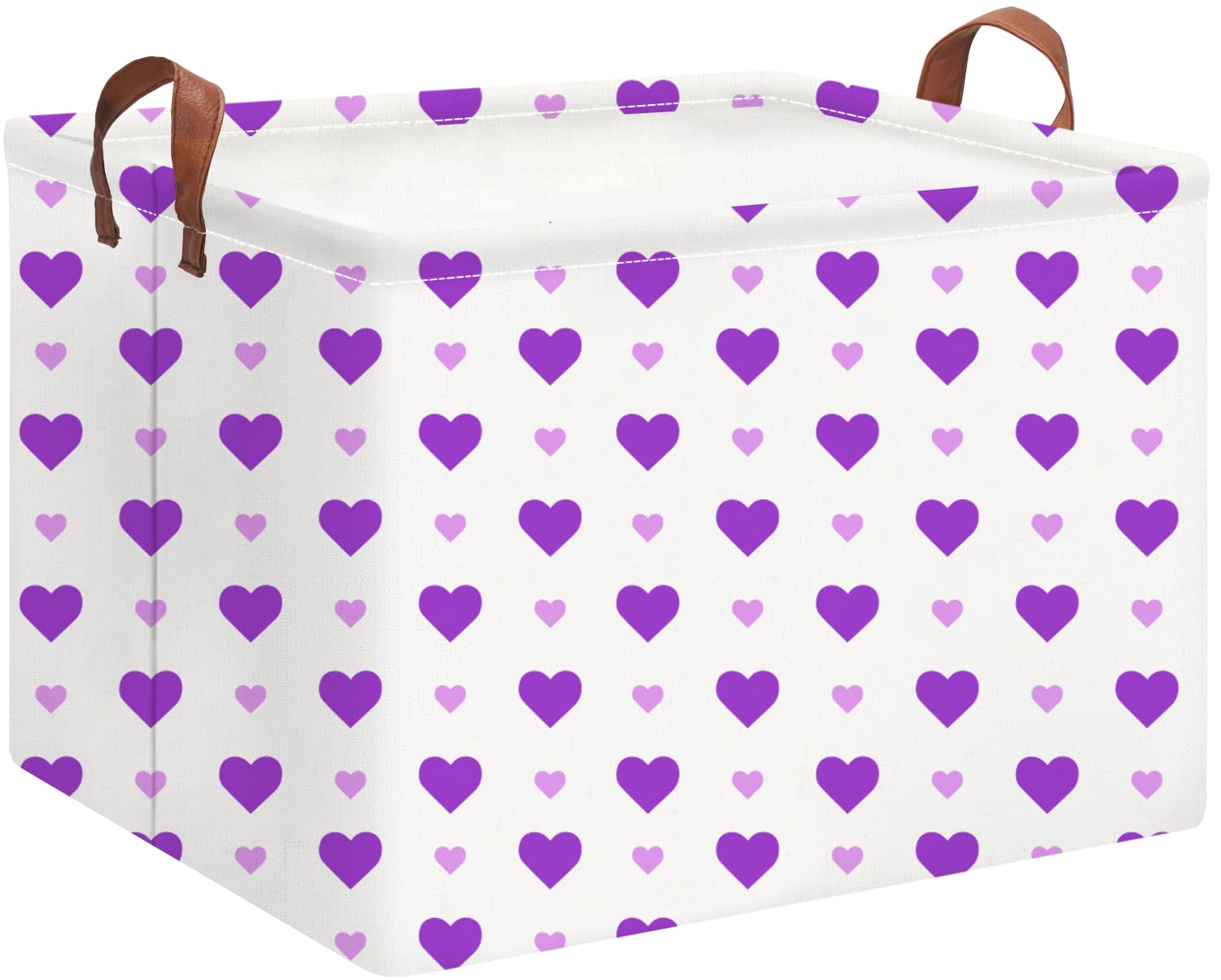 HKEC Rectangle Storage Basket Purple Love shows foldable design for compact storage