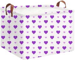 HKEC Rectangle Storage Basket Purple Love shows foldable design for compact storage