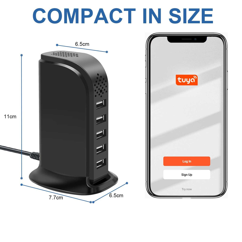 HKFUG compact charger camera design fits travel setups.