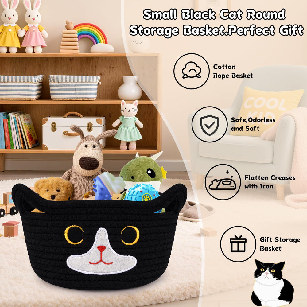 Hkojewp cat basket with cat ears handles for easy transport and organization.