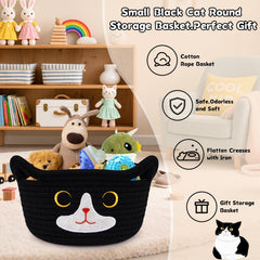Hkojewp cat basket with cat ears handles for easy transport and organization.