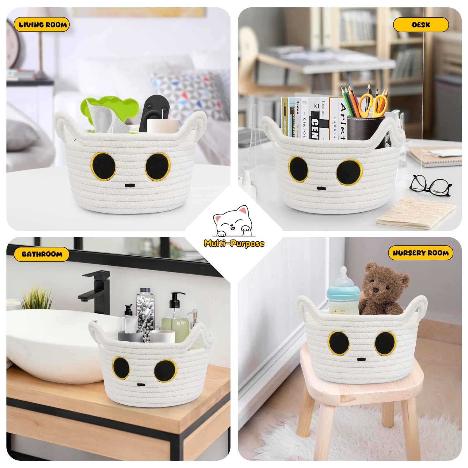 Hkojewp cotton rope basket texture highlights durable soft-touch material