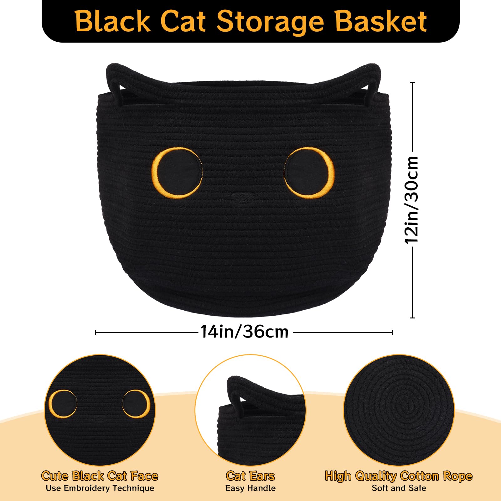 Hkojewp round basket with handles showing easy carrying for toy organization.