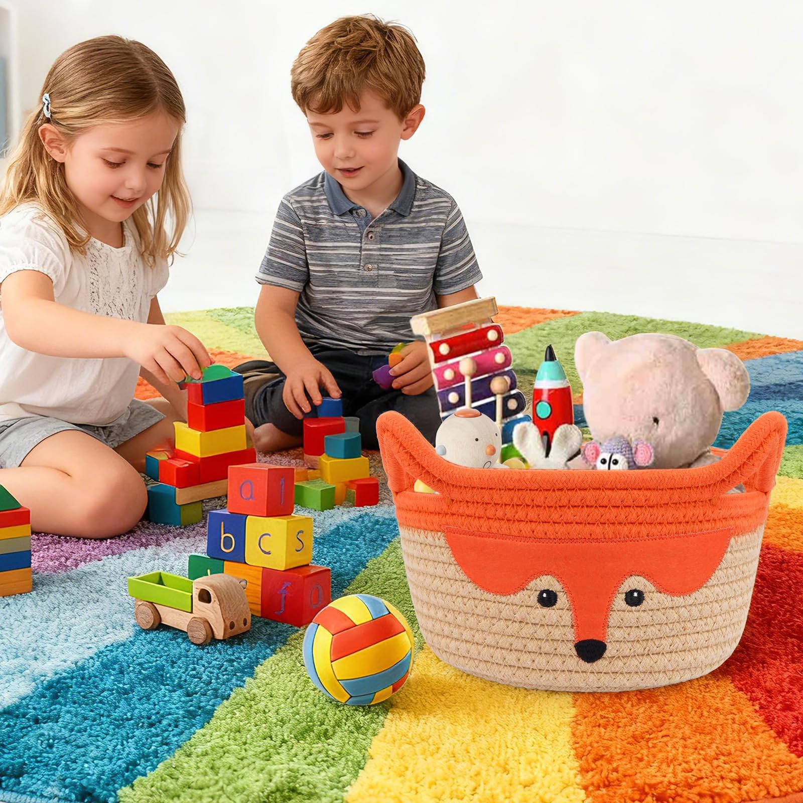 Hkojewp fox basket shelf-storage image showcases cute decor meeting practical storage.