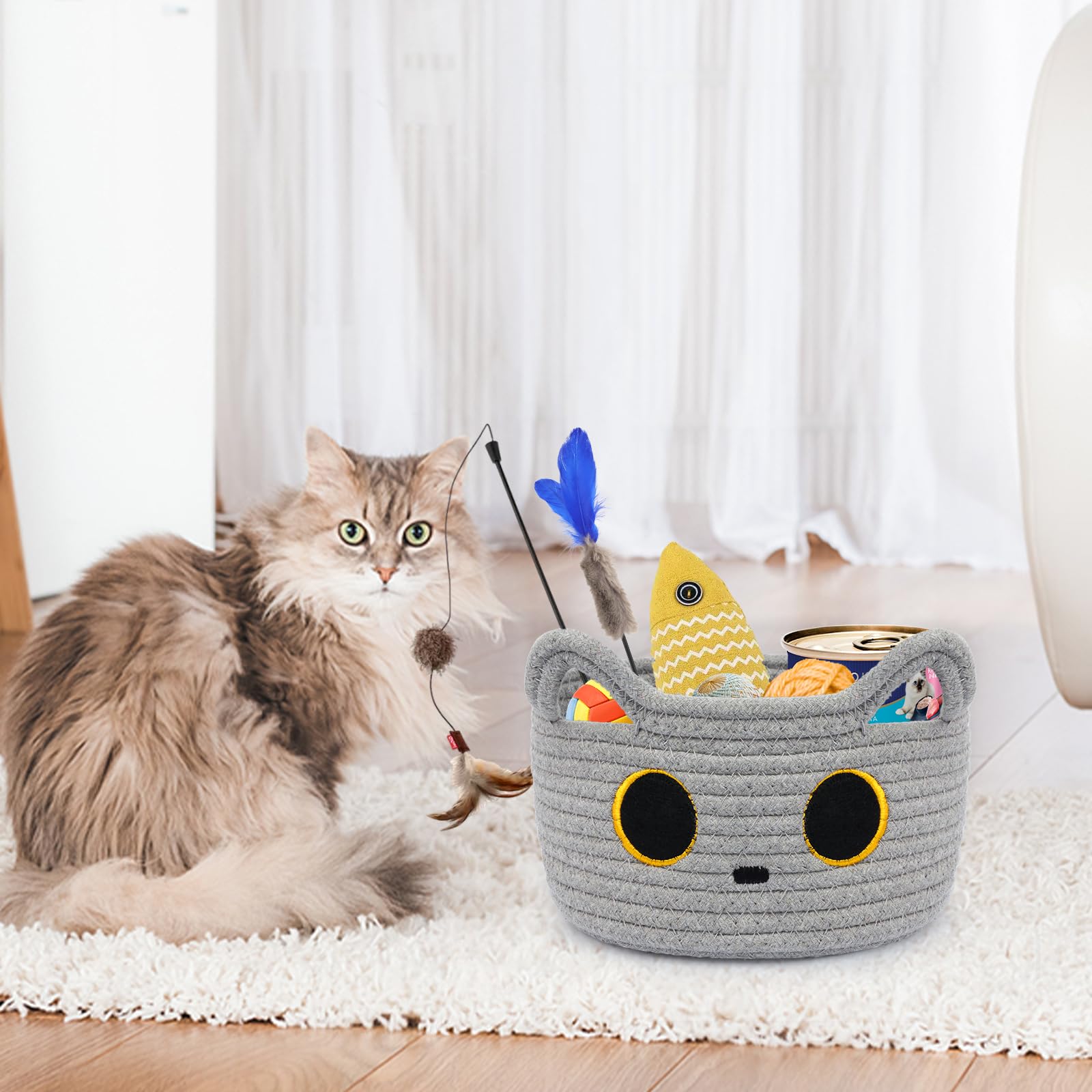 Hkojewp gift-ideas-basket-cat-dog-toy-storage presents ideal gift option for baby showers.