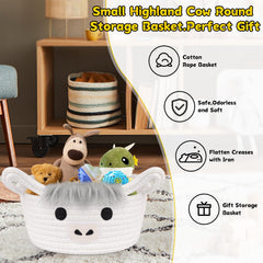 Hkojewp Highland Cow Basket foldable design saves space when not in use.