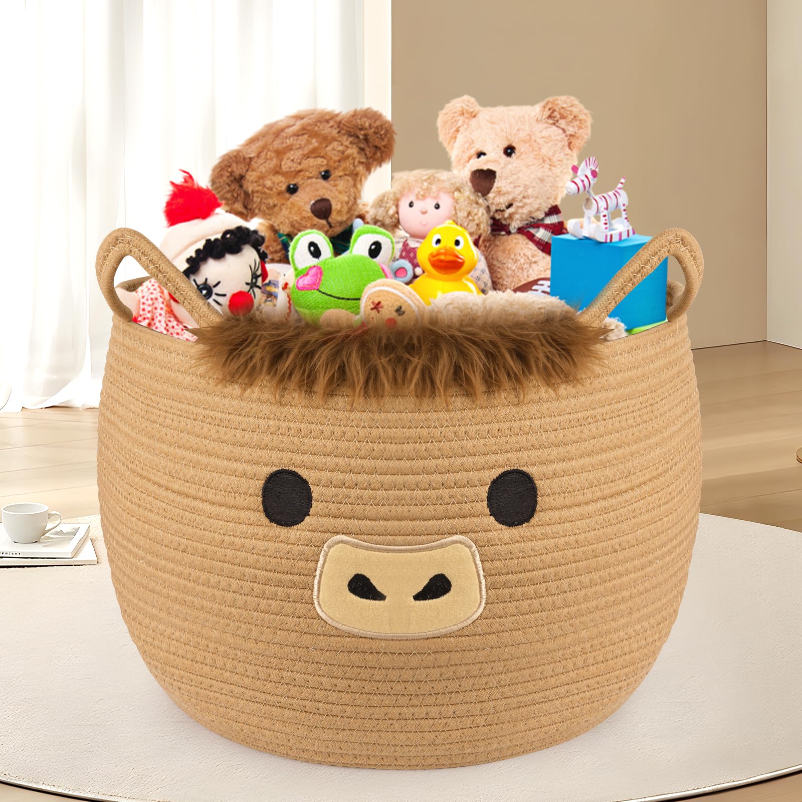 Hkojewp Highland Cow Basket as a thoughtful baby shower gift idea