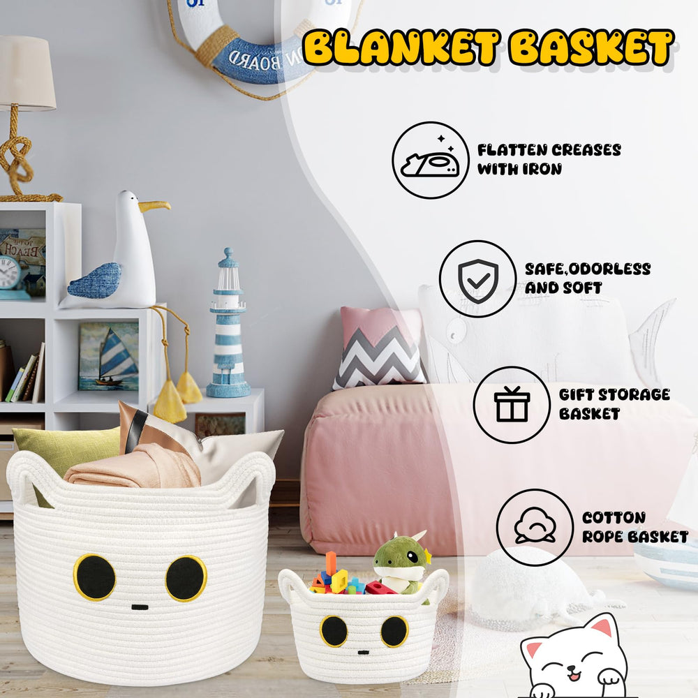 Hkojewp nursery organization basket demonstrates versatile use in living room