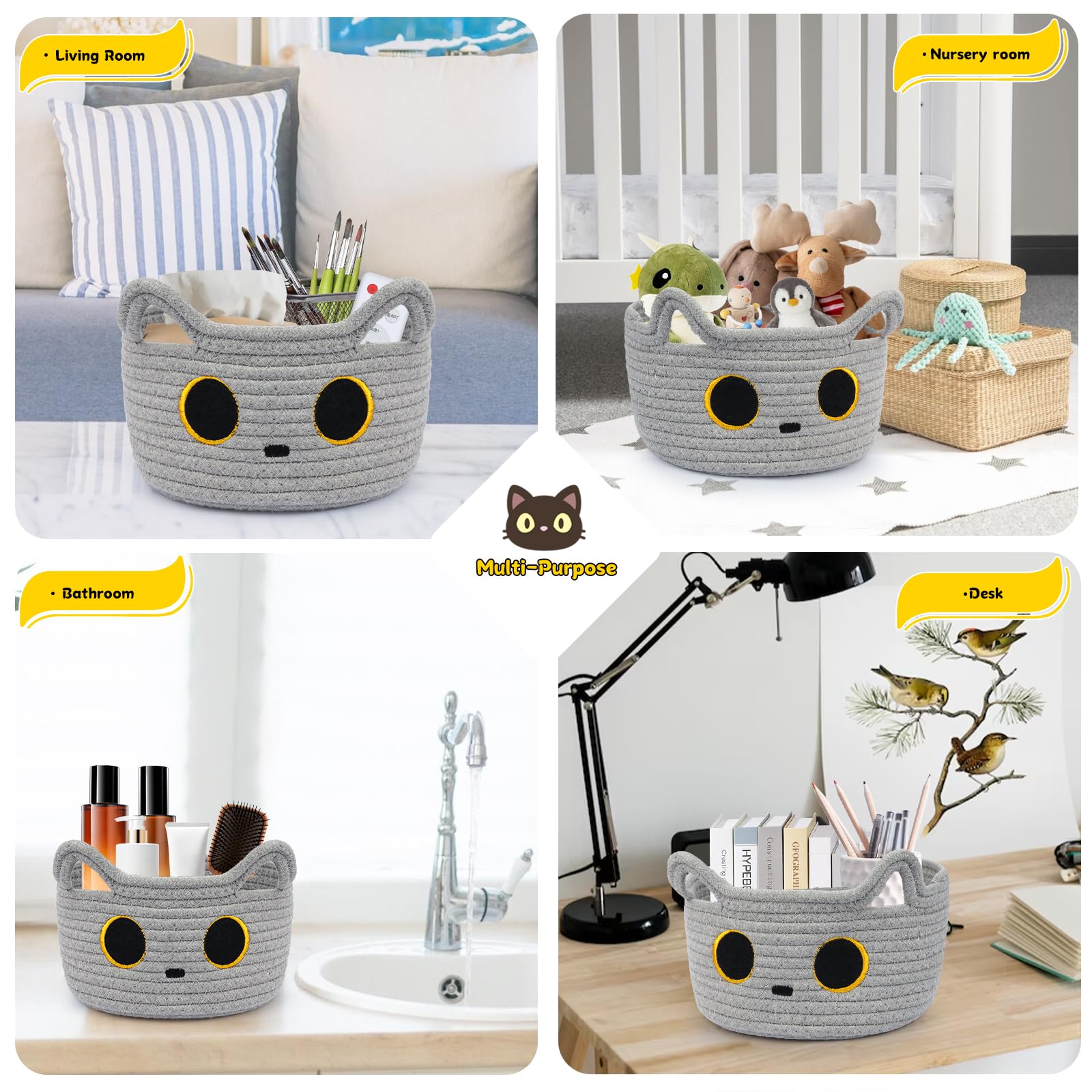 Hkojewp small storage basket nursery use demonstrates soft-touch materials for baby-friendly organization.