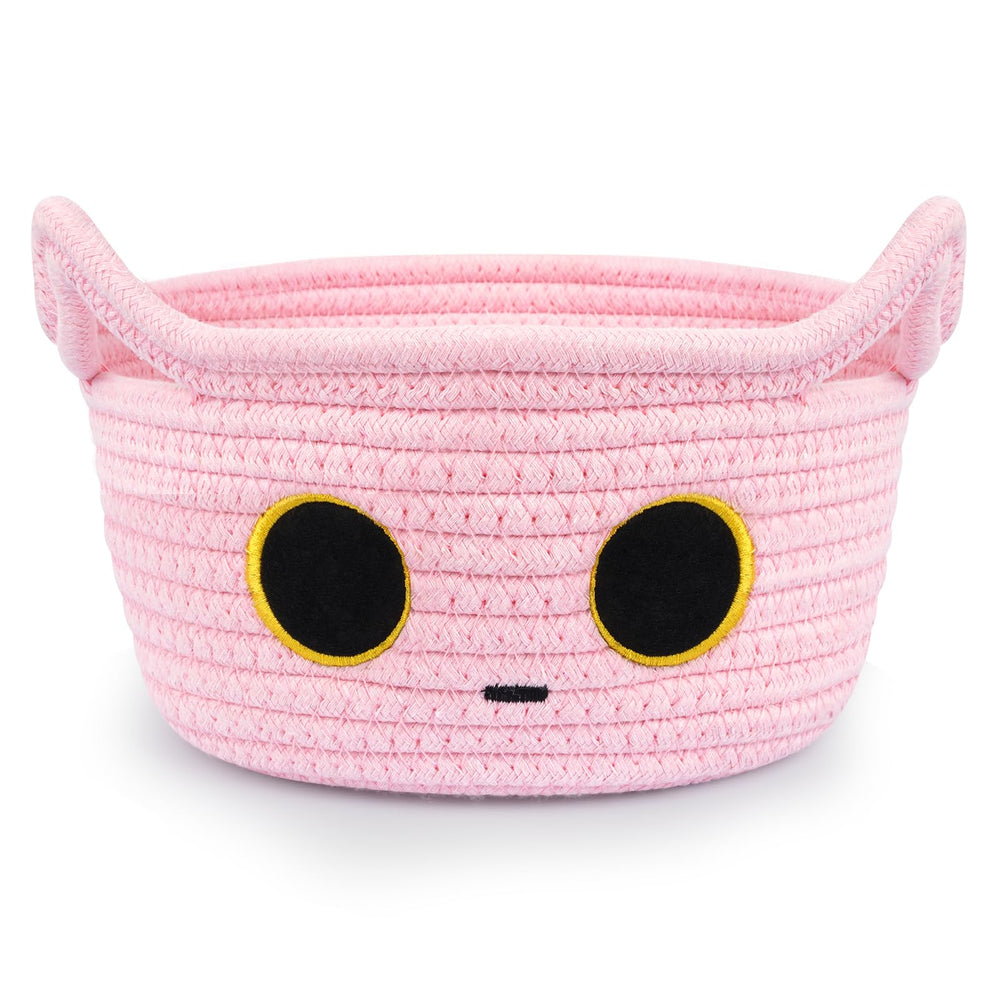 Hkojewp small storage cat basket with ears keeps toys neatly organized