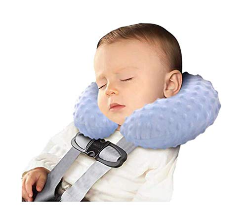 HKSICHENGKEJI neck pillow blue soft-material for kid comfort on trips.